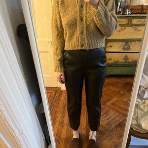 Aritzia (Babaton) Faux Leather (Pleather) Pants, Black sz 4